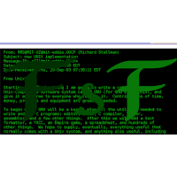 FSF with the announcement of the GNU System in the background